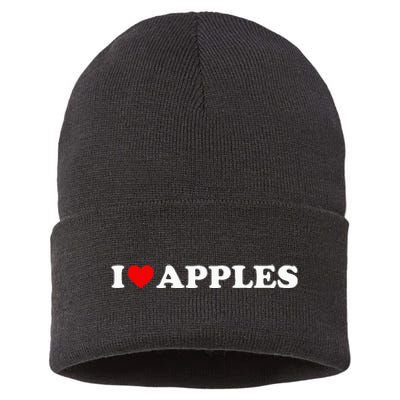 I Love Apples Heart Sustainable Knit Beanie