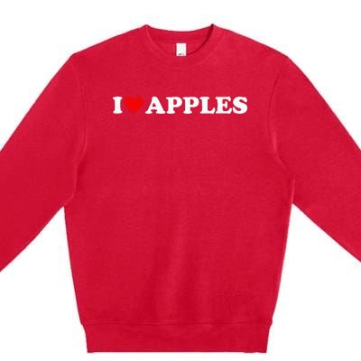 I Love Apples Heart Premium Crewneck Sweatshirt