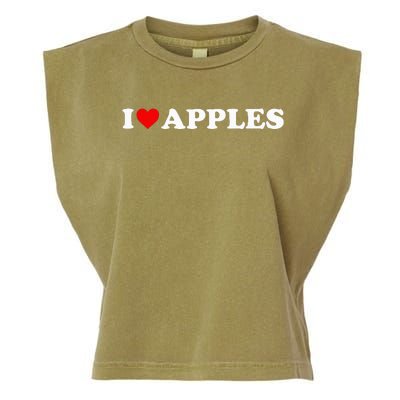 I Love Apples Heart Garment-Dyed Women's Muscle Tee