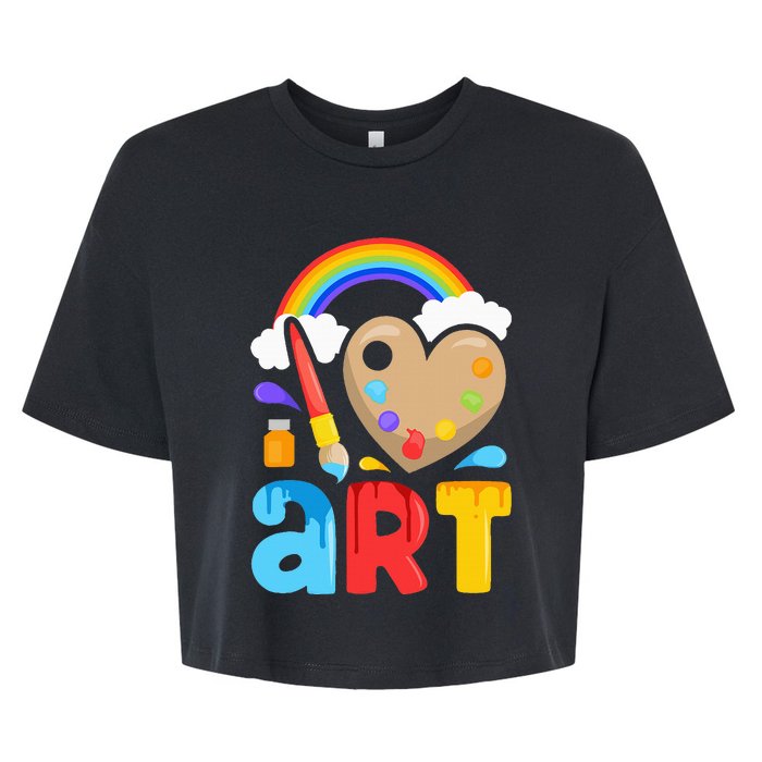 I Love Art Artist Painter Colorful Painting Gifts Bella+Canvas Jersey Crop Tee