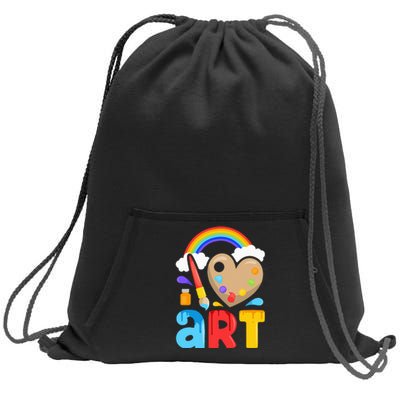 I Love Art Artist Painter Colorful Painting Gifts Sweatshirt Cinch Pack Bag