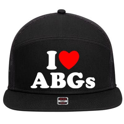 I Love Abgs I Heart Abgs Funny Asian Girl Lover 7 Panel Mesh Trucker Snapback Hat