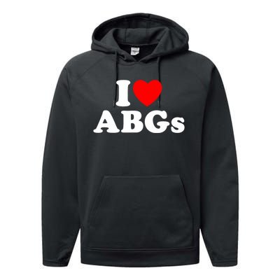 I Love Abgs I Heart Abgs Funny Asian Girl Lover Performance Fleece Hoodie