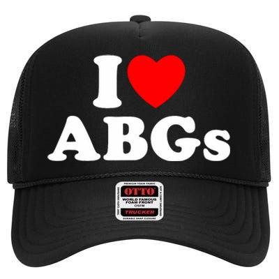 I Love Abgs I Heart Abgs Funny Asian Girl Lover High Crown Mesh Back Trucker Hat