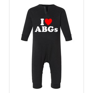 I Love Abgs I Heart Abgs Funny Asian Girl Lover Infant Fleece One Piece