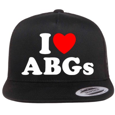 I Love Abgs I Heart Abgs Funny Asian Girl Lover Flat Bill Trucker Hat