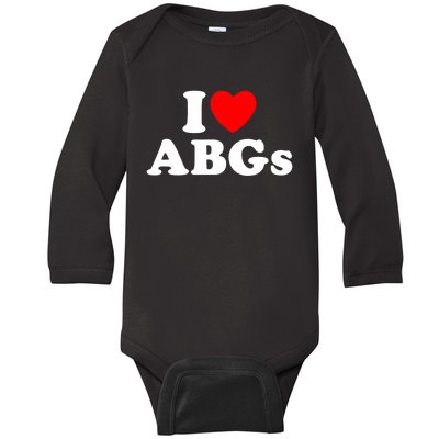 I Love Abgs I Heart Abgs Funny Asian Girl Lover Baby Long Sleeve Bodysuit