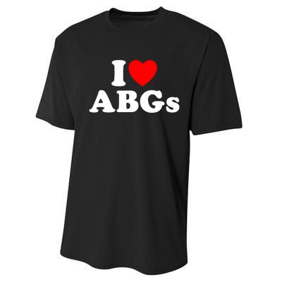 I Love Abgs I Heart Abgs Funny Asian Girl Lover Performance Sprint T-Shirt