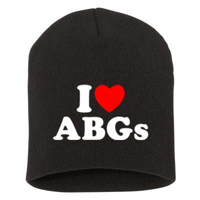 I Love Abgs I Heart Abgs Funny Asian Girl Lover Short Acrylic Beanie