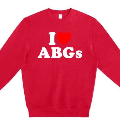 I Love Abgs I Heart Abgs Funny Asian Girl Lover Premium Crewneck Sweatshirt