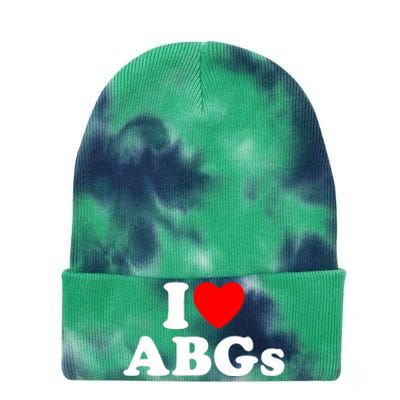 I Love Abgs I Heart Abgs Funny Asian Girl Lover Tie Dye 12in Knit Beanie