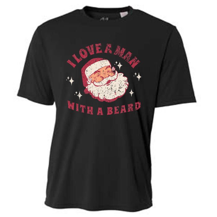 I Love A Man With A Beard Santa Christmas Cooling Performance Crew T-Shirt