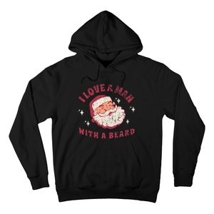 I Love A Man With A Beard Santa Christmas Hoodie