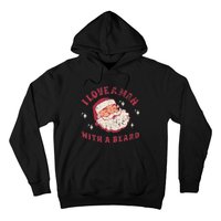 I Love A Man With A Beard Santa Christmas Hoodie