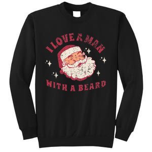 I Love A Man With A Beard Santa Christmas Sweatshirt