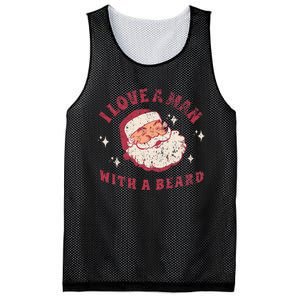 I Love A Man With A Beard Santa Christmas Mesh Reversible Basketball Jersey Tank