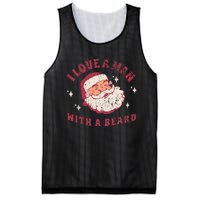 I Love A Man With A Beard Santa Christmas Mesh Reversible Basketball Jersey Tank