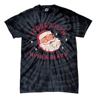 I Love A Man With A Beard Santa Christmas Tie-Dye T-Shirt