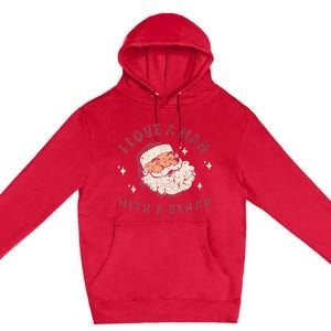 I Love A Man With A Beard Santa Christmas Premium Pullover Hoodie