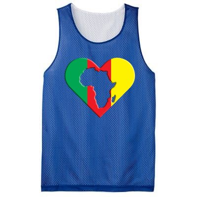 I Love Africa Black History Juneteenth Heart Map Of Africa Gift Mesh Reversible Basketball Jersey Tank