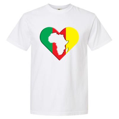 I Love Africa Black History Juneteenth Heart Map Of Africa Gift Garment-Dyed Heavyweight T-Shirt