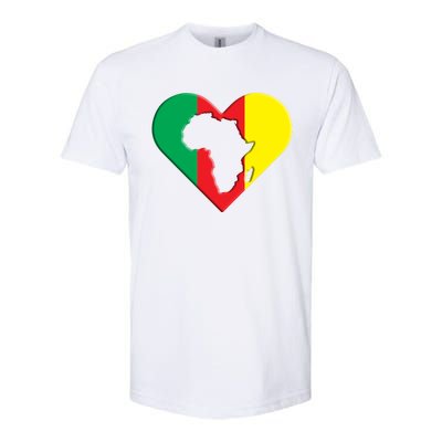 I Love Africa Black History Juneteenth Heart Map Of Africa Gift Softstyle® CVC T-Shirt