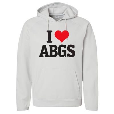 I Love Abgs Performance Fleece Hoodie