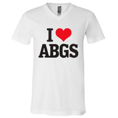 I Love Abgs V-Neck T-Shirt