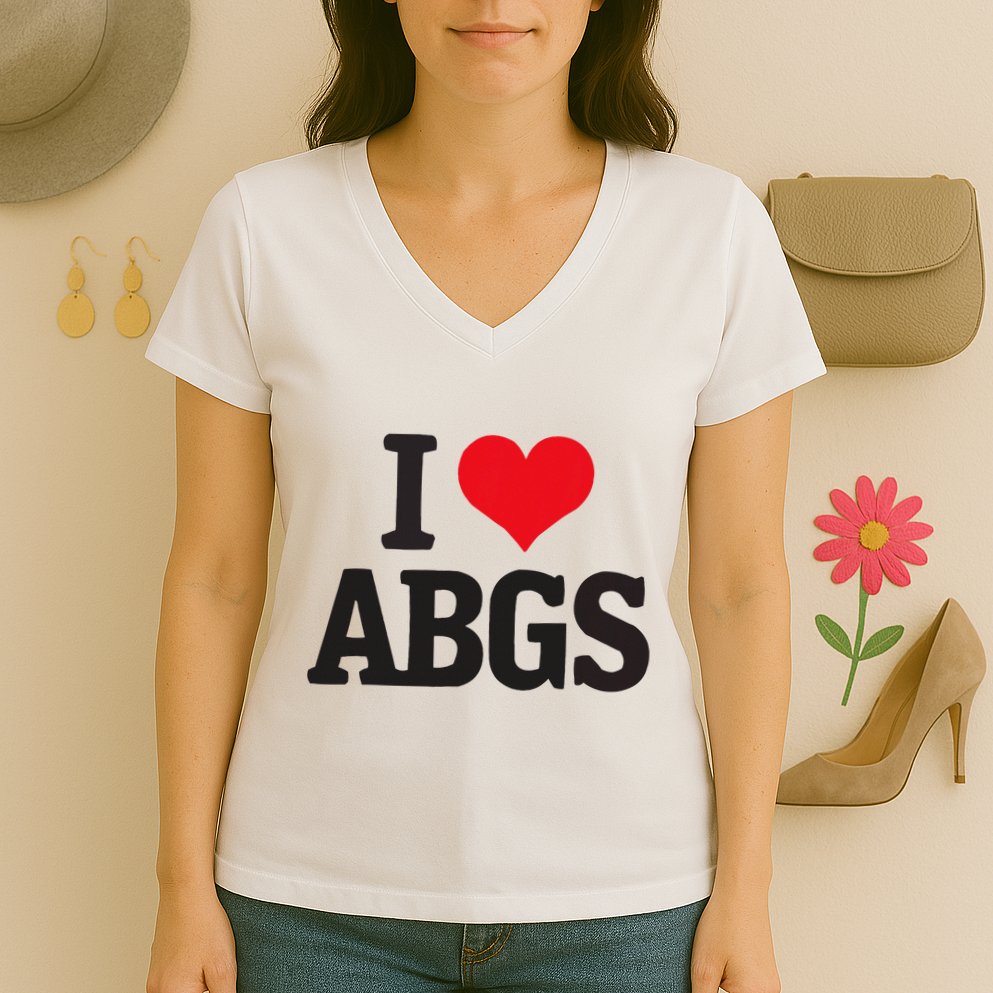 I Love Abgs Women's V-Neck T-Shirt
