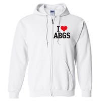 I Love Abgs Full Zip Hoodie