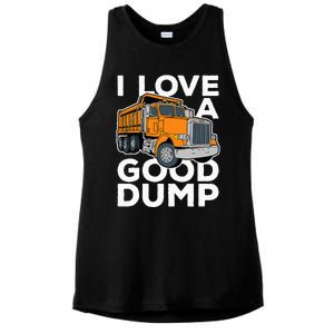 I Love A Good Dump Funny Dump Truck Driver Ladies PosiCharge Tri-Blend Wicking Tank