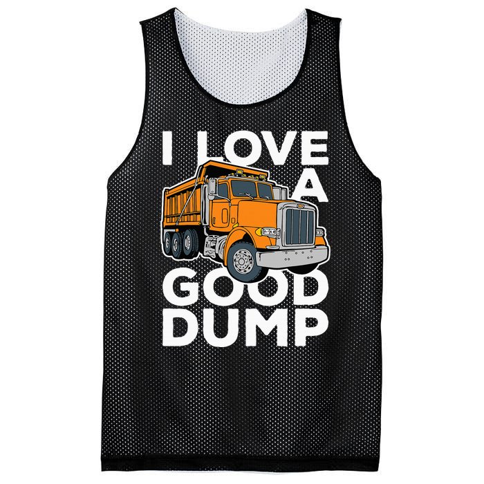 I Love A Good Dump Funny Dump Truck Driver Mesh Reversible Basketball Jersey Tank