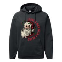 I Love A Man With A Beard Funny Retro Christmas Santa Claus Performance Fleece Hoodie