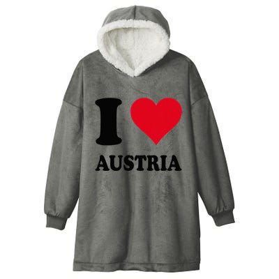 I Love Austria Hooded Wearable Blanket