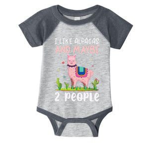 I Like Alpacas and Maybe 2 People - Funny Llama Lover Alpaca Infant Baby Jersey Bodysuit