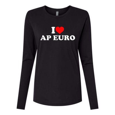 I Love Ap Euro Womens Cotton Relaxed Long Sleeve T-Shirt