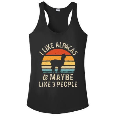 I Like Alpacas And Maybe Like 3 People Funny Alpaca Retro Ladies PosiCharge Competitor Racerback Tank