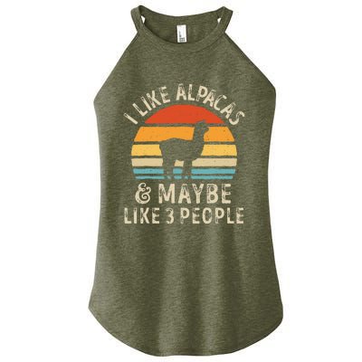 I Like Alpacas And Maybe Like 3 People Funny Alpaca Retro Women's Perfect Tri Rocker Tank