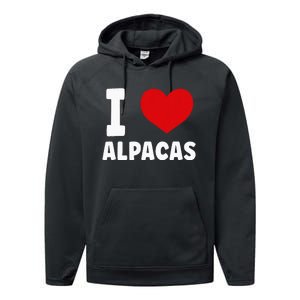 I Love Alpacas Performance Fleece Hoodie