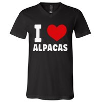 I Love Alpacas V-Neck T-Shirt