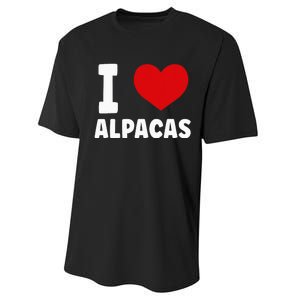 I Love Alpacas Performance Sprint T-Shirt