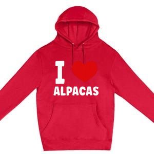 I Love Alpacas Premium Pullover Hoodie