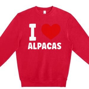 I Love Alpacas Premium Crewneck Sweatshirt