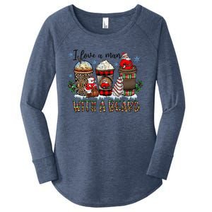 I Love A Man With A Beard Santa And Coffee Lattle Christmas Women's Perfect Tri Tunic Long Sleeve Shirt