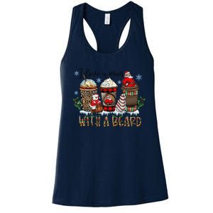 I Love A Man With A Beard Santa And Coffee Lattle Christmas Women's Racerback Tank