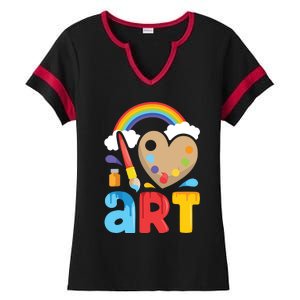 I Love Art Artist Painter Colorful Painting Gifts Ladies Halftime Notch Neck Tee