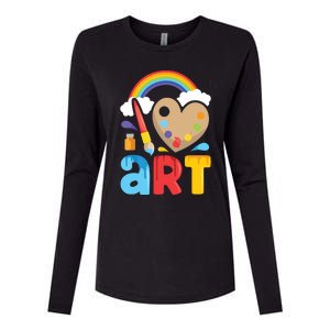 I Love Art Artist Painter Colorful Painting Gifts Womens Cotton Relaxed Long Sleeve T-Shirt