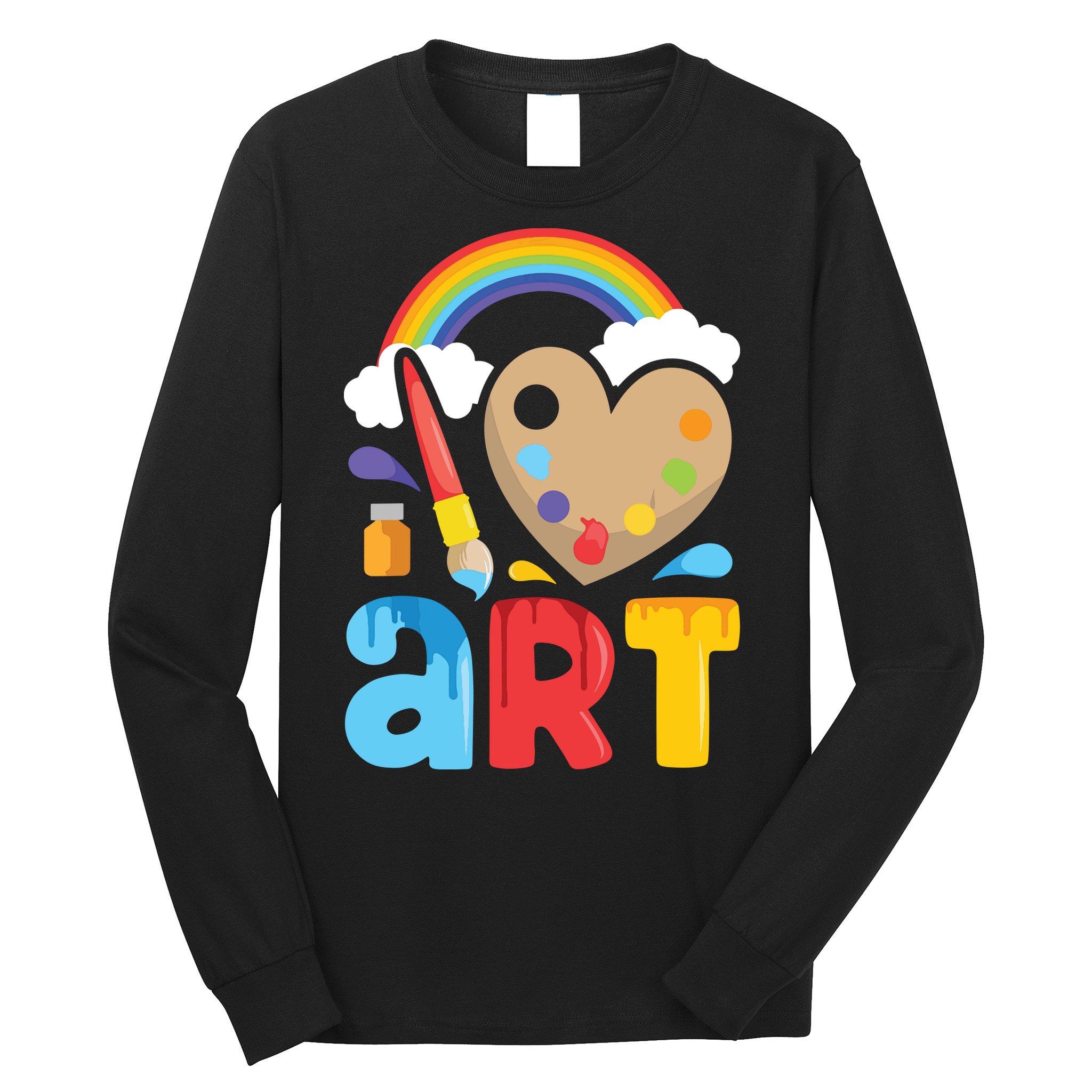 I Love Art Artist Painter Colorful Painting Gifts Long Sleeve Shirt