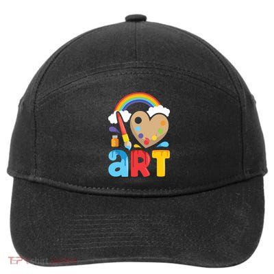 I Love Art Artist Painter Colorful Painting Gifts 7-Panel Snapback Hat