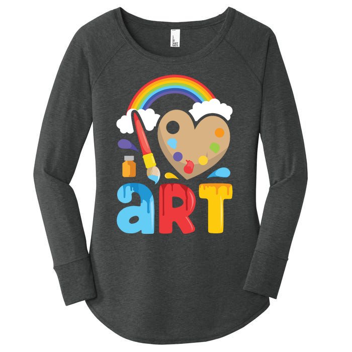 I Love Art Artist Painter Colorful Painting Gifts Women's Perfect Tri Tunic Long Sleeve Shirt